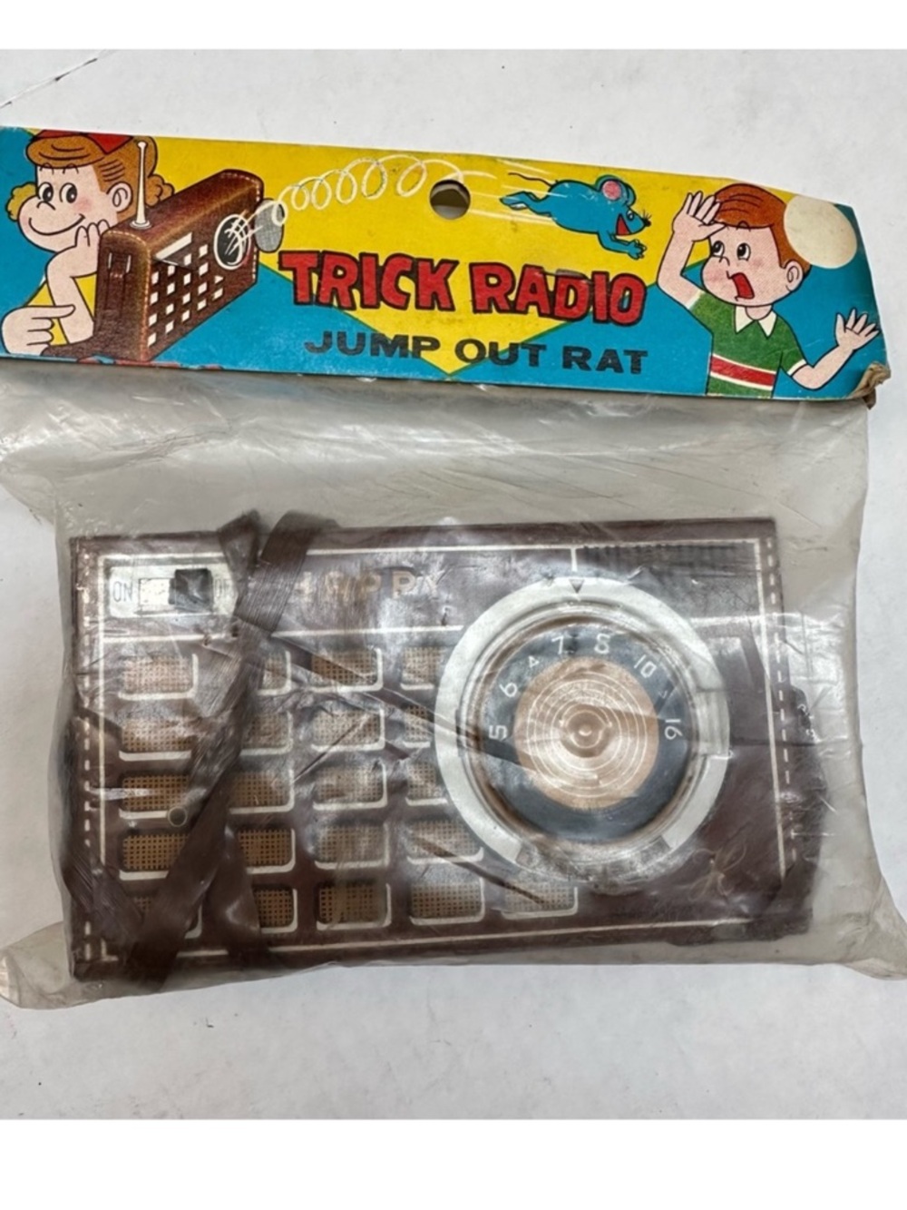 Vintage Trick radio Jump out Rat Toy NOS made in Japan